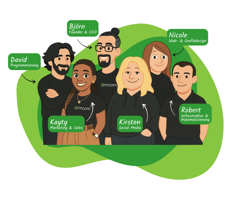 Das Team von Emcomy beisammen